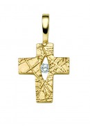 Kreuz aus Gold mit Zirkonia (21-235)