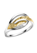 Ring aus rhodiniertem Silber vergoldet mit Zirkonia (22-209)