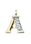 Buchstabenanhänger aus Gold mit Diamant