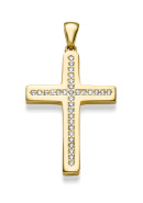 Silber Kreuz mit Zirkonia (24-357)