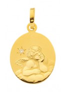 Amor Medaille aus Gold mit Diamant