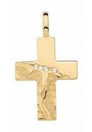 Kreuzanhänger aus Gold mit Zirkonia