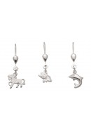 Tiermotive Ohrhänger mit Brisur aus Silber